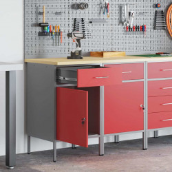 Szafka robocza 2 pcs Czerwony i Szary 100 x 55 x 85 cm