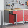 Szafka robocza 2 pcs Czerwony i Szary 100 x 55 x 85 cm
