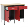 Szafka robocza 2 pcs Czerwony i Szary 100 x 55 x 85 cm