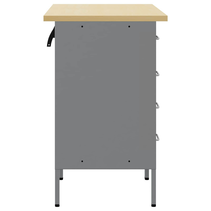 Szafka robocza z szufladą 2 pcs Czarny i szary 100 x 55 x 85 cm