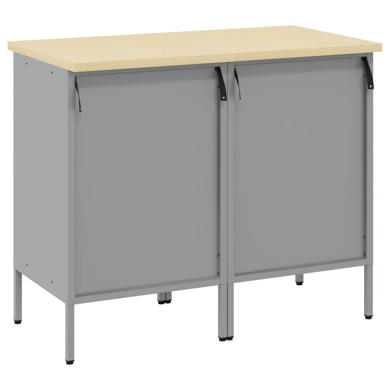 Szafka robocza z szufladą 2 pcs Czarny i szary 100 x 55 x 85 cm