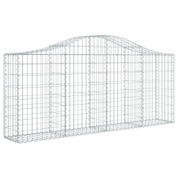 Kosze gabionowe, 14 szt, 200x30x80/100 cm, galwanizowane żelazo