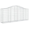 Kosze gabionowe, 14 szt, 200x30x80/100 cm, galwanizowane żelazo