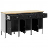Szafka robocza z szufladą 3 pcs Czarny i szary 150 x 55 x 85 cm