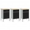 Szafka robocza z szufladą 3 pcs Czarny i szary 150 x 55 x 85 cm