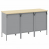 Szafka robocza z szufladą 3 pcs Czarny i szary 150 x 55 x 85 cm