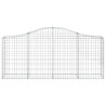 Kosze gabionowe, 14 szt, 200x30x80/100 cm, galwanizowane żelazo