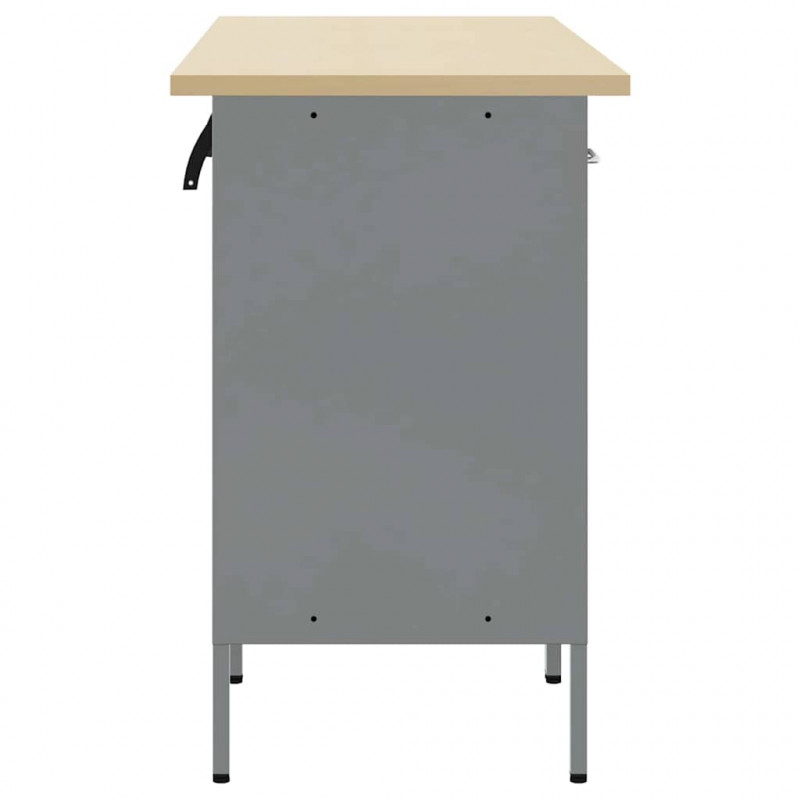 Szafka robocza z szufladą 3 pcs Czarny i szary 150 x 55 x 85 cm