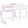 Szafka robocza z szufladą 3 pcs Czarny i szary 150 x 55 x 85 cm
