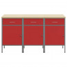 Szafka robocza 3 pcs Czerwony i Szary 150 x 55 x 85 cm