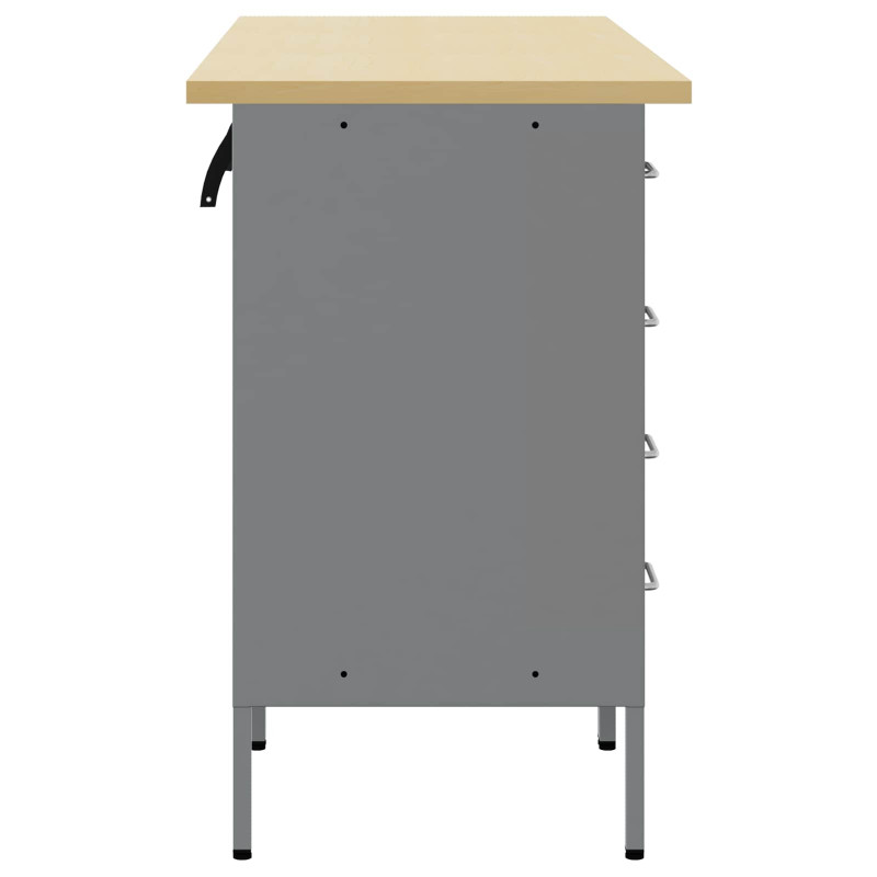 Szafka robocza z szufladą 3 pcs Czarny i szary 75 x 45 x 85 cm
