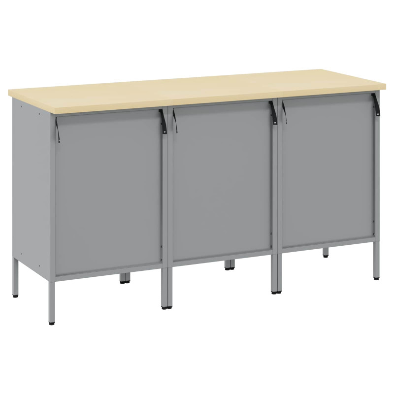Szafka robocza z kołem 3 pcs Czerwony i Szary 75 x 45 x 85 cm