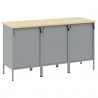 Szafka robocza z szufladą 3 pcs Czarny i szary 75 x 45 x 85 cm