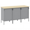 Szafka robocza z szufladą 3 pcs Czarny i szary 150 x 55 x 85 cm