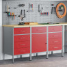 Szafka robocza 3 pcs Czerwony i Szary 150 x 55 x 85 cm