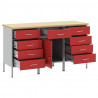 Szafka robocza 3 pcs Czerwony i Szary 150 x 55 x 85 cm