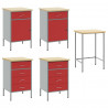 Szafka robocza 3 pcs Czerwony i Szary 150 x 55 x 85 cm