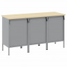 Szafka robocza 3 pcs Czerwony i Szary 150 x 55 x 85 cm
