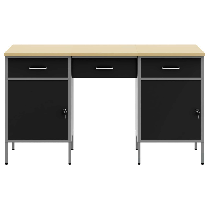 Szafka robocza z szufladą 3 pcs Czarny 150 x 55 x 85 cm