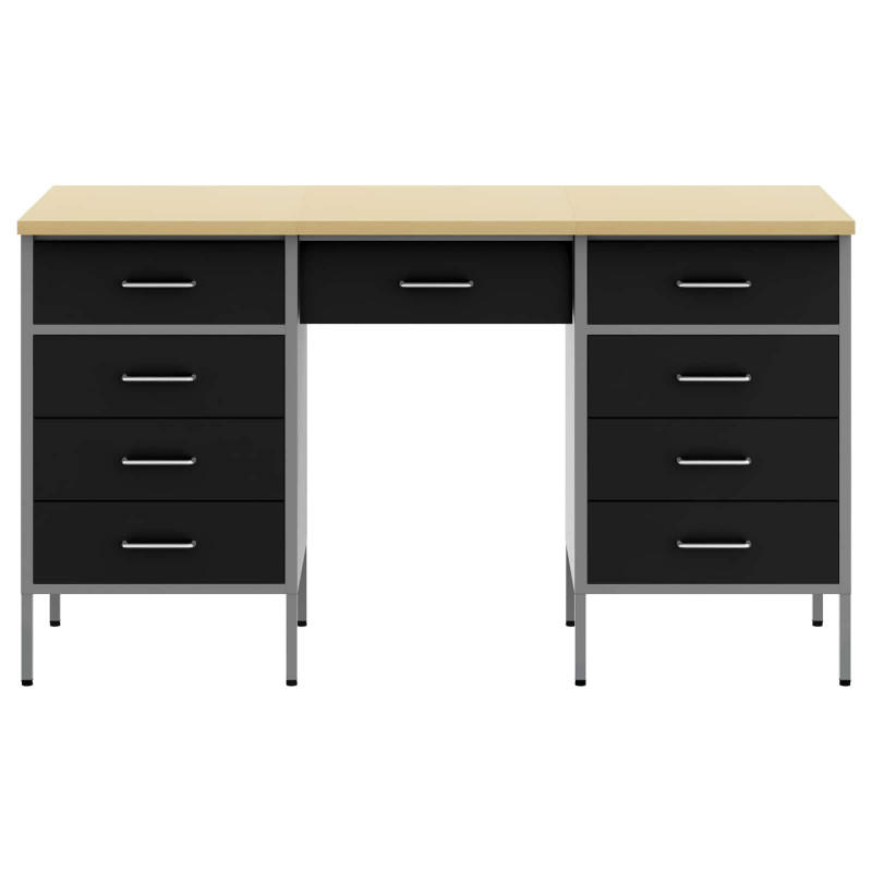 Szafka robocza z szufladą 3 pcs Czarny 150 x 55 x 85 cm