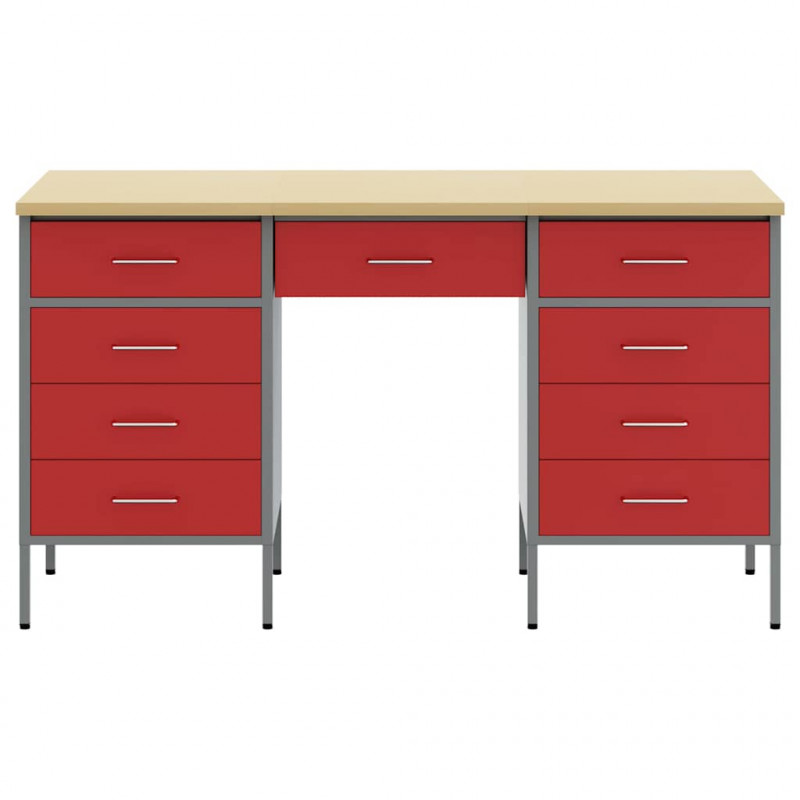 Szafka robocza z szufladą 3 pcs Czerwony 150 x 55 x 85 cm
