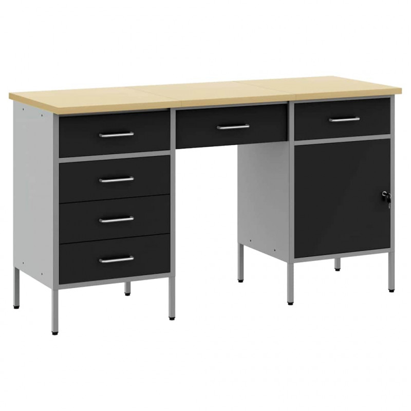 Szafka robocza z szufladą 3 pcs Czarny 150 x 55 x 85 cm