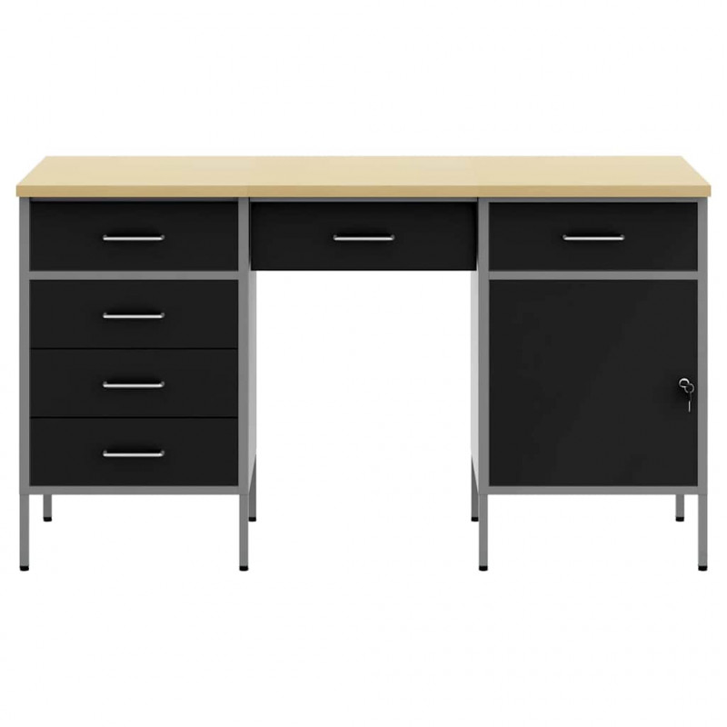 Szafka robocza z szufladą 3 pcs Czarny 150 x 55 x 85 cm