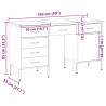 Szafka robocza z szufladą 3 pcs Czarny 150 x 55 x 85 cm