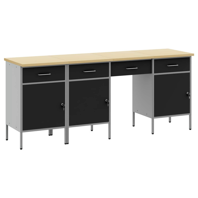 Szafka robocza z szufladą 4 pcs Czarny 200 x 55 x 85 cm