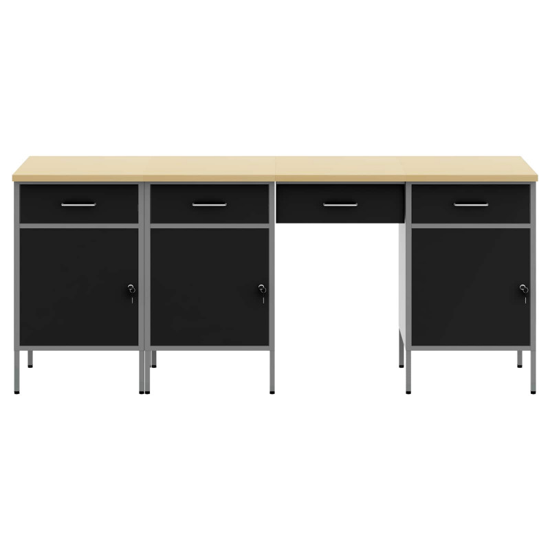 Szafka robocza z szufladą 4 pcs Czarny 200 x 55 x 85 cm