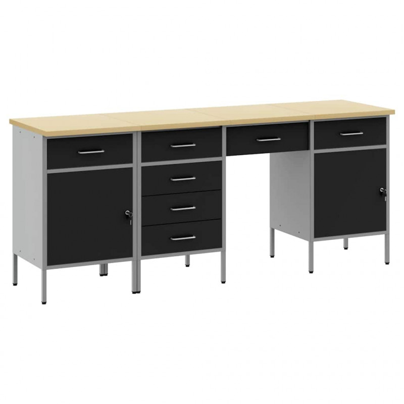 Szafka robocza z szufladą 4 pcs Czarny 200 x 55 x 85 cm