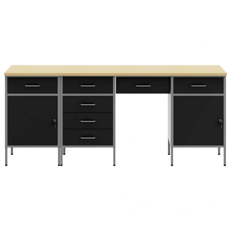 Szafka robocza z szufladą 4 pcs Czarny 200 x 55 x 85 cm