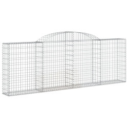 Kosze gabionowe, 6 szt, 300x30x100/120 cm, galwanizowane żelazo