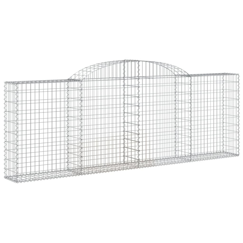 Kosze gabionowe, 6 szt, 300x30x100/120 cm, galwanizowane żelazo