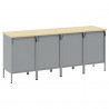 Szafka robocza z szufladą 4 pcs Czarny i szary 200 x 55 x 85 cm