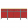 Szafka robocza 4 pcs Czerwony i Szary 200 x 55 x 85 cm