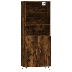 Witrynka przydymiony dąb 69,5x34x180 cm materiał drewnopochodny