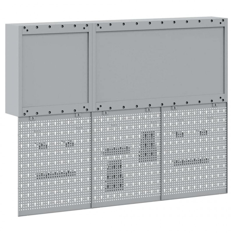 Zestaw szafek narzędziowych z półką Z blokadą 5 pcs Czarny
