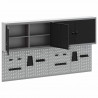 Zestaw szafek narzędziowych z półką Z blokadą 6 pcs Czarny