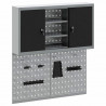 Zestaw szafek narzędziowych z półką Z blokadą 3 pcs Czarny
