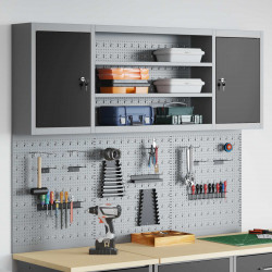 Zestaw szafek narzędziowych z półką Z blokadą 4 pcs Czarny