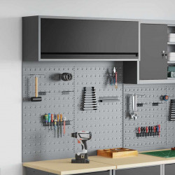 Zestaw szafek narzędziowych z półką 3 pcs Czarny