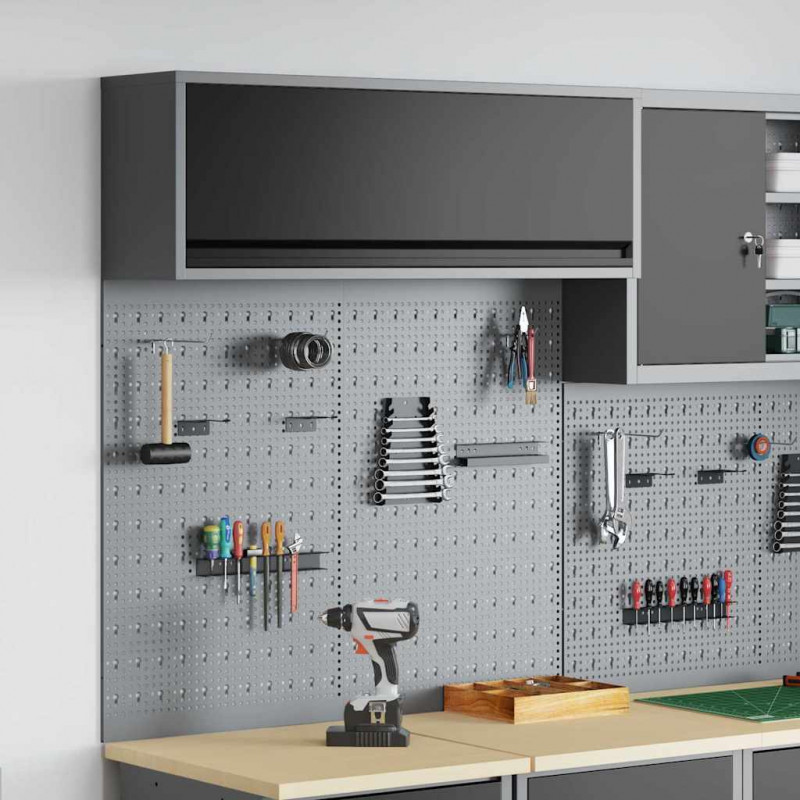 Zestaw szafek narzędziowych z półką 3 pcs Czarny