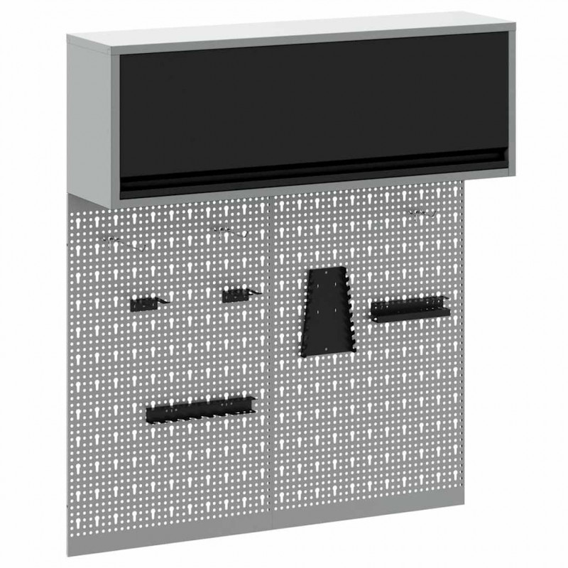 Zestaw szafek narzędziowych z półką 3 pcs Czarny