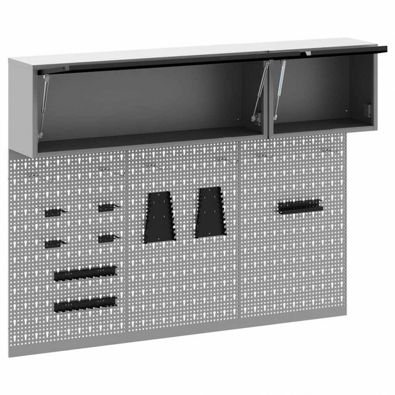 Zestaw szafek narzędziowych z półką 5 pcs Czarny