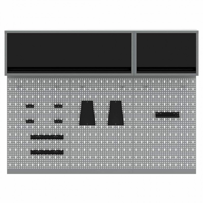 Zestaw szafek narzędziowych z półką 5 pcs Czarny