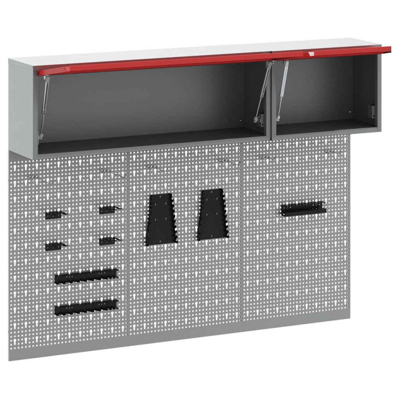 Zestaw szafek narzędziowych z półką 5 pcs Czerwony