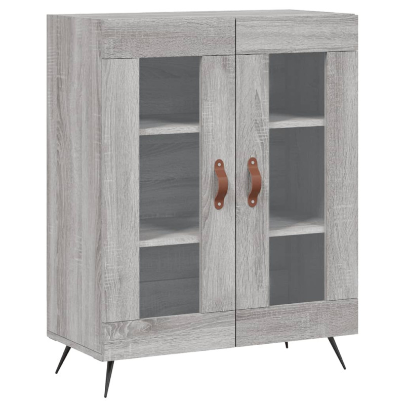 Witrynka szary dąb sonoma 69,5x34x180cm materiał drewnopochodny