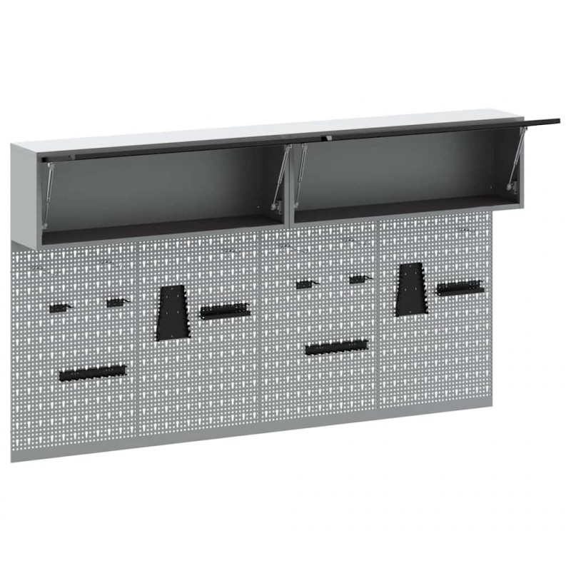 Zestaw szafek narzędziowych z półką 6 pcs Czarny