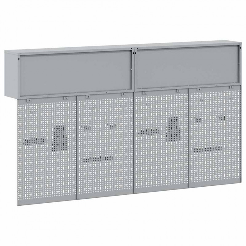 Zestaw szafek narzędziowych z półką 6 pcs Czarny